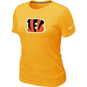 Wholesale Cheap Women\'s Nike Cincinnati Bengals Logo NFL T-Shirt Yellow