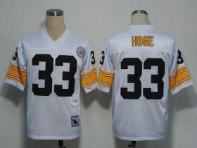 Wholesale Cheap Mitchell and Ness Steelers #33 Merril Hoge White Stitched NFL Jersey