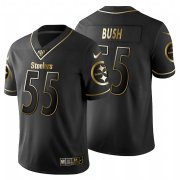 Wholesale Cheap Pittsburgh Steelers #55 Devin Bush Men's Nike Black Golden Limited NFL 100 Jersey