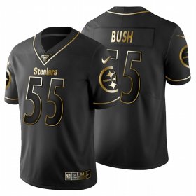 Wholesale Cheap Pittsburgh Steelers #55 Devin Bush Men\'s Nike Black Golden Limited NFL 100 Jersey