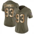 Wholesale Cheap Nike Ravens #93 Calais Campbell Olive/Gold Women's Stitched NFL Limited 2017 Salute To Service Jersey