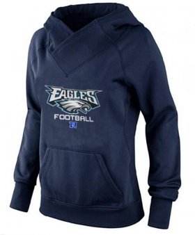 Wholesale Cheap Women\'s Philadelphia Eagles Big & Tall Critical Victory Pullover Hoodie Navy Blue