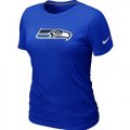 Wholesale Cheap Women's Nike Seattle Seahawks Logo NFL T-Shirt Blue