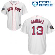 Wholesale Cheap Red Sox #13 Hanley Ramirez White Cool Base 2018 World Series Stitched Youth MLB Jersey