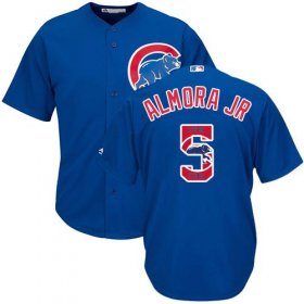 Wholesale Cheap Cubs #5 Albert Almora Jr. Blue Team Logo Fashion Stitched MLB Jersey