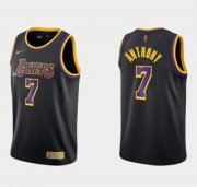Wholesale Cheap Men's Los Angeles Lakers #7 Carmelo Anthony Balck Earned Edition Stitched Basketball Jersey