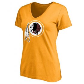 Wholesale Cheap Women\'s Washington Redskins Pro Line Primary Team Logo Slim Fit T-Shirt Yellow