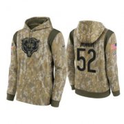 Wholesale Cheap Men's Chicago Bears #52 Khalil Mack Camo 2021 Salute To Service Therma Performance Pullover Hoodie
