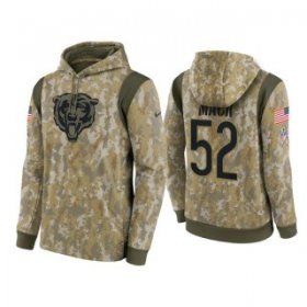 Wholesale Cheap Men\'s Chicago Bears #52 Khalil Mack Camo 2021 Salute To Service Therma Performance Pullover Hoodie