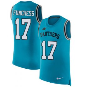 Wholesale Cheap Nike Panthers #17 Devin Funchess Blue Alternate Men\'s Stitched NFL Limited Rush Tank Top Jersey