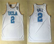 Wholesale Cheap Men's UCLA Bruins #2 Lonzo Ball White College Basketball Swingman Stitched Jersey