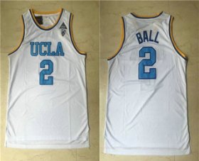 Wholesale Cheap Men\'s UCLA Bruins #2 Lonzo Ball White College Basketball Swingman Stitched Jersey