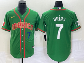 Wholesale Cheap Men\'s Mexico Baseball #7 Julio Urias Number 2023 Green World Classic Stitched Jersey4