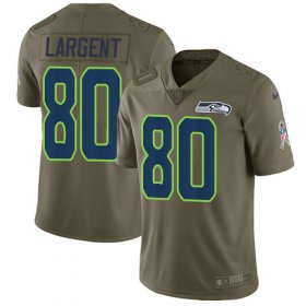 Wholesale Cheap Nike Seahawks #80 Steve Largent Olive Youth Stitched NFL Limited 2017 Salute to Service Jersey