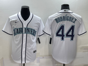 Wholesale Men's Seattle Mariners #44 Julio Rodriguez White Stitched MLB Cool Base Nike Jersey