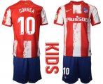 Wholesale Cheap Youth 2021-2022 Club Atletico Madrid home red 10 Nike Soccer Jersey