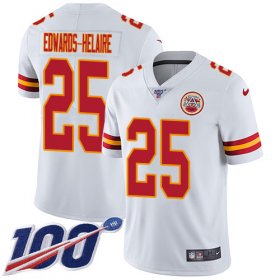 Wholesale Cheap Nike Chiefs #25 Clyde Edwards-Helaire White Youth Stitched NFL 100th Season Vapor Untouchable Limited Jersey