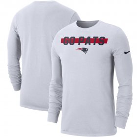 Wholesale Cheap New England Patriots Nike Sideline Local Performance Long Sleeve T-Shirt White