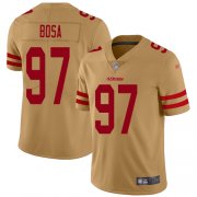 Wholesale Cheap Nike 49ers #97 Nick Bosa Gold Men's Stitched NFL Limited Inverted Legend Jersey