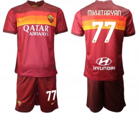 Wholesale Cheap Men 2020-2021 club Roma home 77 red Soccer Jerseys