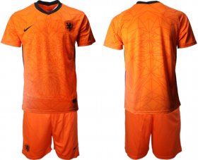 Wholesale Cheap Men 2020-2021 European Cup Netherlands home orange blank Nike Soccer Jersey