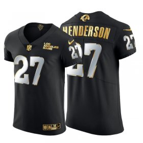 Wholesale Cheap Los Angeles Rams #27 Darrell Henderson Jr. Men\'s Nike Black Edition Vapor Untouchable Elite NFL Jersey