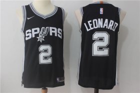 Wholesale Cheap Men\'s San Antonio Spurs #2 Kawhi Leonard Black 2017-2018 Nike Swingman Stitched NBA Jersey