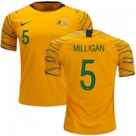 Wholesale Cheap Australia #5 Milligan Home Soccer Country Jersey