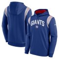 Wholesale Cheap Mens New York Giants Blue Sideline Stack Performance Pullover Hoodie