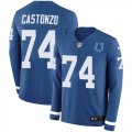 Wholesale Cheap Nike Colts #74 Anthony Castonzo Royal Blue Team Color Men's Stitched NFL Limited Therma Long Sleeve Jersey