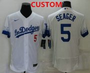 Wholesale Cheap Men's Los Angeles Dodgers Custom White 2021 City Connect Flex Base Stitched Jersey