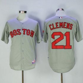 Wholesale Cheap Red Sox #21 Roger Clemens Grey Cool Base Stitched MLB Jersey