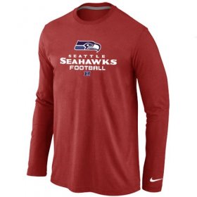Wholesale Cheap Nike Seattle Seahawks Critical Victory Long Sleeve T-Shirt Red