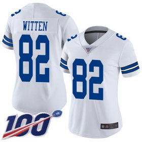 Wholesale Cheap Nike Cowboys #82 Jason Witten White Women\'s Stitched NFL 100th Season Vapor Limited Jersey