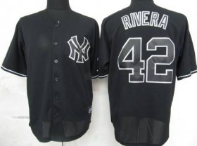 Wholesale Cheap Yankees #42 Mariano Rivera Black Fashion Stitched MLB Jersey