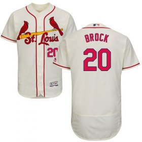 Wholesale Cheap Cardinals #20 Lou Brock Cream Flexbase Authentic Collection Stitched MLB Jersey