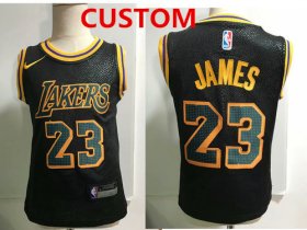 Wholesale Cheap Custom Los Angeles Lakers Black Toddlers Jersey