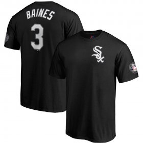 Wholesale Cheap Chicago White Sox #3 Harold Baines Majestic 2019 Hall of Fame Induction Name & Number T-Shirt Black