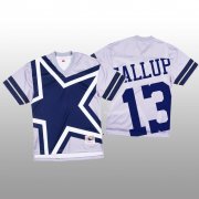 Wholesale Cheap NFL Dallas Cowboys #13 Michael Gallup White Men's Mitchell & Nell Big Face Fashion Limited NFL Jersey