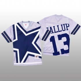 Wholesale Cheap NFL Dallas Cowboys #13 Michael Gallup White Men\'s Mitchell & Nell Big Face Fashion Limited NFL Jersey