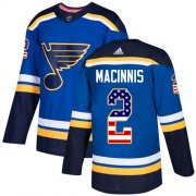 Wholesale Cheap Adidas Blues #2 Al MacInnis Blue Home Authentic USA Flag Stitched NHL Jersey