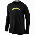 Wholesale Cheap Nike Los Angeles Chargers Logo Long Sleeve T-Shirt Black