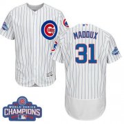 Wholesale Cheap Cubs #31 Greg Maddux White Flexbase Authentic Collection 2016 World Series Champions Stitched MLB Jersey