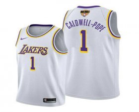Wholesale Cheap Men\'s Los Angeles Lakers #1 Kentavious Caldwell-Pope 2020 White Finals Stitched NBA Jersey