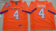 Wholesale Cheap Men's Clemson Tigers #4 Deshaun Watson Orange Stitched NCAA Nike 2016 College Football Jersey
