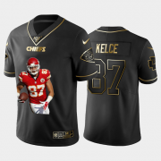 Cheap Kansas City Chiefs #87 Travis Kelce Nike Team Hero 6 Vapor Limited NFL 100 Jersey Black Golden