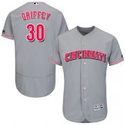 Wholesale Cheap Reds #30 Ken Griffey Grey Flexbase Authentic Collection Stitched MLB Jersey