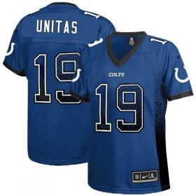 Wholesale Cheap Nike Colts #19 Johnny Unitas Royal Blue Team Color Women\'s Stitched NFL Elite Drift Fashion Jersey