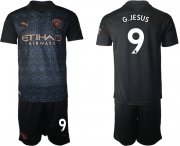 Wholesale Cheap Men 2020-2021 club Manchester City away 9 black Soccer Jerseys