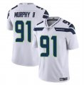 Cheap Men's Seattle Seahawks #91 Byron Murphy II White 2024 Draft Vapor Limited Football Stitched Jersey